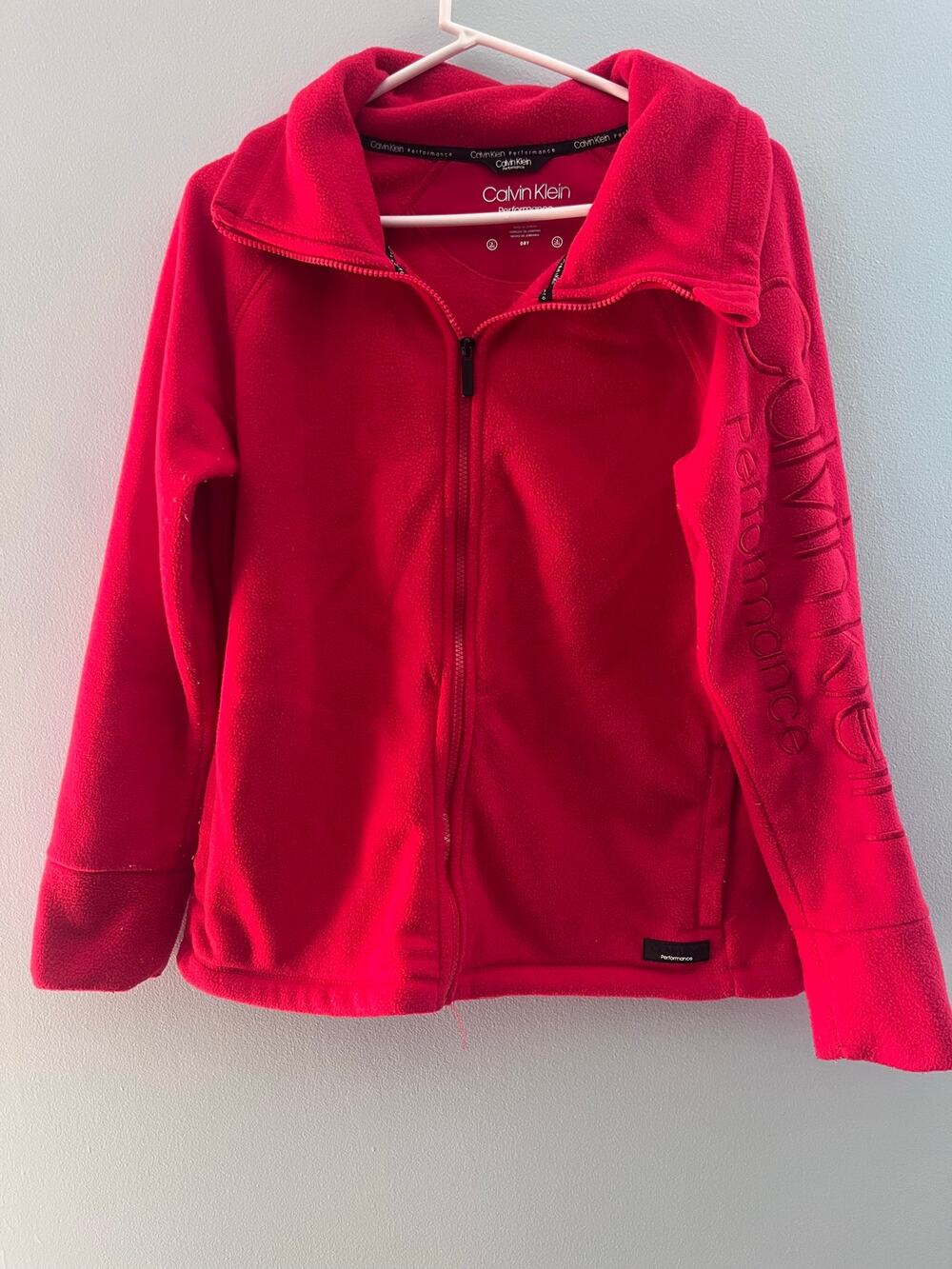 Calvin Klein Performance Red Fleece Jacket Medium